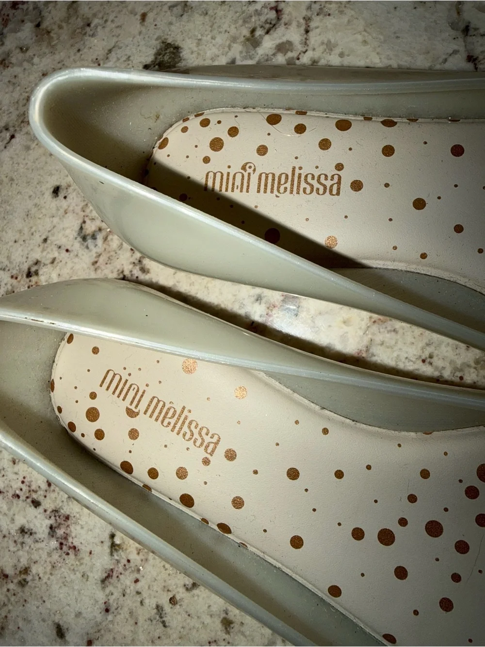 Mini Melissa Sweet Love Bow Cap-Toe Jelly Flats in Cream and Black EU 31 US 13